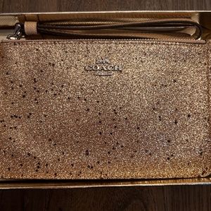 COACH Boxed Small Wristlet With Star Glitter